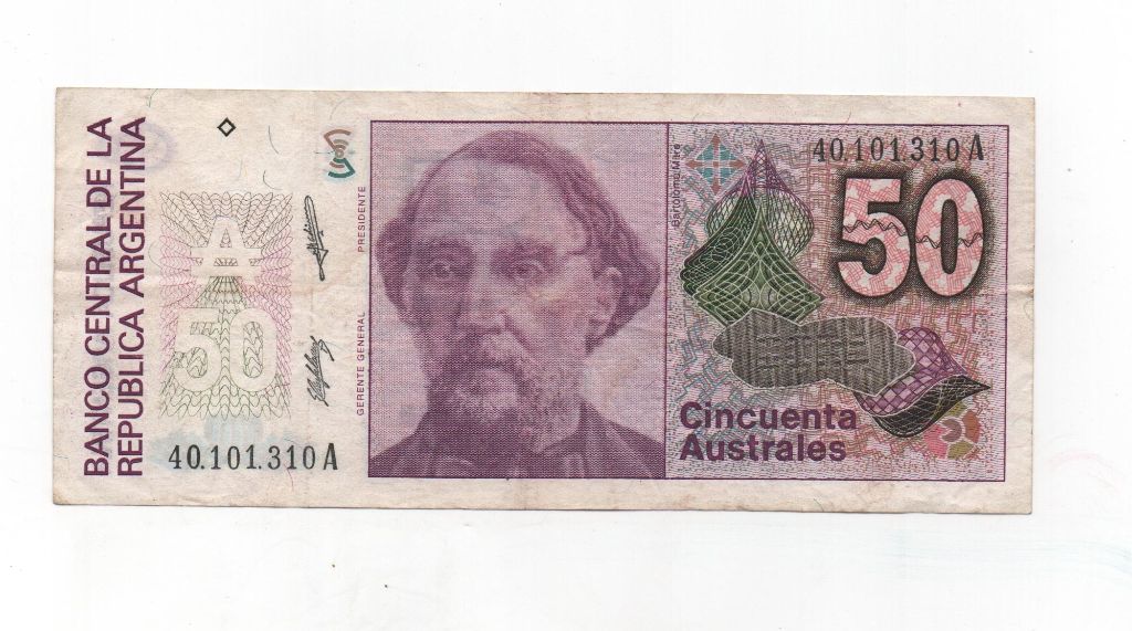 ARGENTINA DEL AÑO 1986-1989 DE 50 AUSTRALES